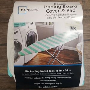 Deluxe Iron Board Cover & Pad, Teal/White